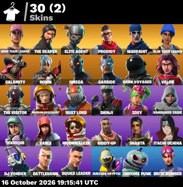🚀 【FORTNITE】 ✨ OG STW, Take The L, Elite Agent, The Reaper ✨ 30 skins | 1547 niv. | 850 V-Bucks, Vente, skins 30