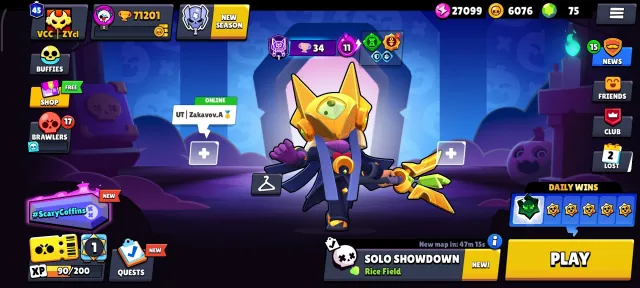 ⚡ACCOUNT 2023⚡🏆71201🏆👤106 out of 107👤💎lots of donations +CR💎🎮DESCRIPTION🎮 Rebinding, 71201 trophies, 106 brawlers, 45 primes