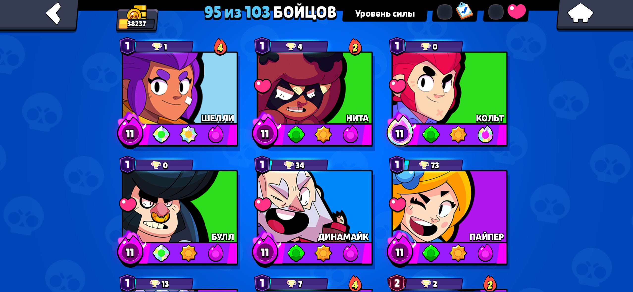 Pi has a new daily wuwuwuwuuwiw, trophies 39000, brawlers 100, primes 19