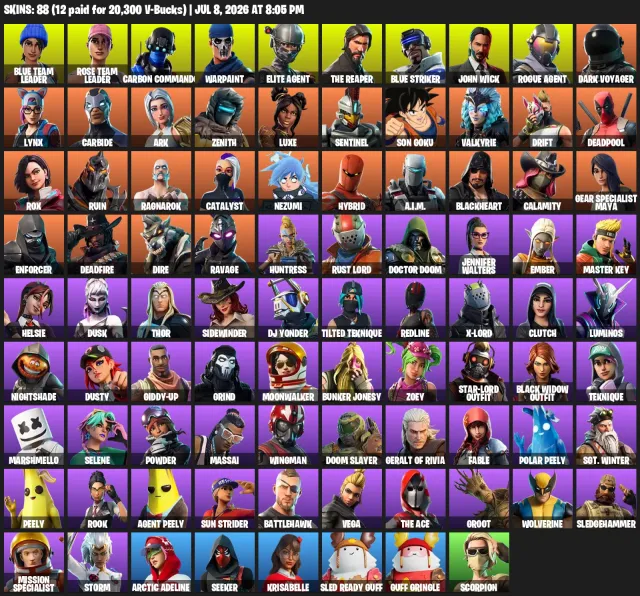 OG⚡️88 SKINS🌙THE REAPER🌎TAKE THE L🌍OLD PVE☄️OFFLINE 800+ DAYS⭐️FULL ACCESS🌙, Sale, skins 88