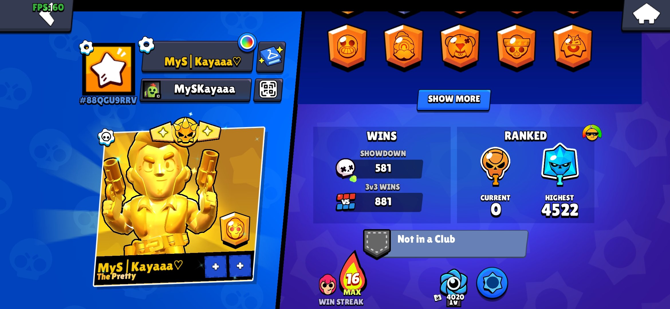 cool account, trophies 7000, brawlers 60