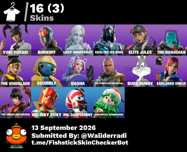 🔥 [PC] 16 Skins | Exalted Ice King | Yuki Yubari | Elite Jules | 25 Wins | 100 V-Bucks, Продажа, скины 16
