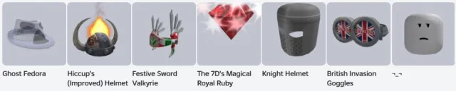 2013 | Ghost Fedora + Hiccup’sHelmet + FestiveValkyrie + The 7D’s MagicalRuby + 3K RAP+AND MORE, Sale, Voice chat: No
