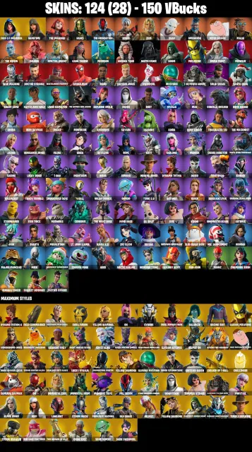 [PC/XBOX] 135 Skins | Lina Scorch | Subzero Cryptic | Drift | Calamity | Peter Griffin | Hybrid, Verkauf, Skins 135