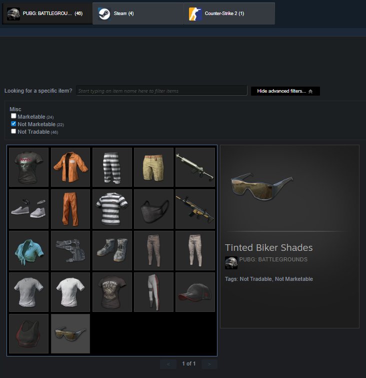 Mini14, Tinted Biker Shades, Twisty Top (Sky), Escapee Set, Sanhok Survivor Tea, PGI Set | Warranty, Yes BATTLEGROUNDS Plus