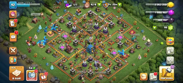 🟨🔥【 TH 12 (FULL 11) ] ⚡ 92 LVL ⚡💎 2 СКИНА НА ГЕРОЕВ 💎【ГЕРОИ - 38/38/12/16】⚡ПЕРЕВЯЗ⚡🟨🔥, 12 TH Родной Деревни, 6 TH Строителя