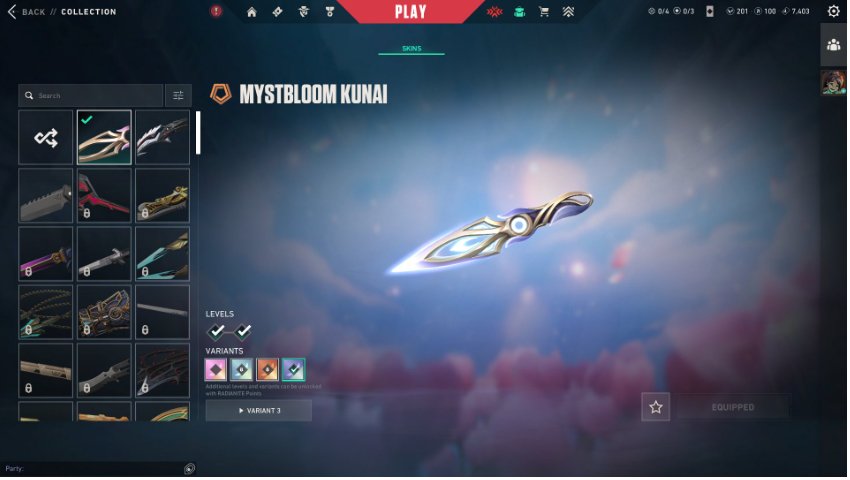 ● 8000 VP | 2 knives| Vandal Kuronami | Kunai Mysterious Flower | The Cyber Snake knife. 201 VP, Sale, Ranked locked, Agents: 12, Skins: 21