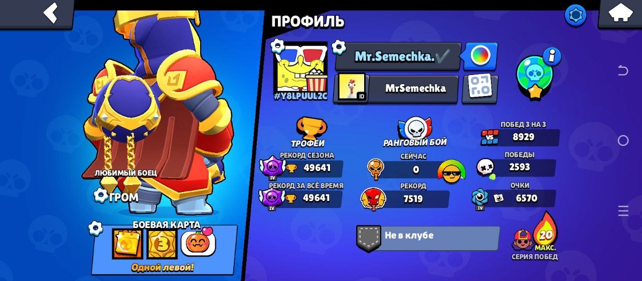 Fat Akk 15 Hypers 19k Blinds and 23k Golds 49641 Cups, trophies 49641, brawlers 88