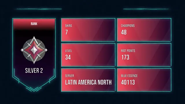 🥑 LAN 🥑 7 SKINS 🥑 SILVER 2 🥑 48 CHAMPIONS 🥑 34 LEVEL 🥑 INSTANT DELIVERY 🥑 GtQyB 🥑, Sale, level 34, champions 48, skins 7, Silver