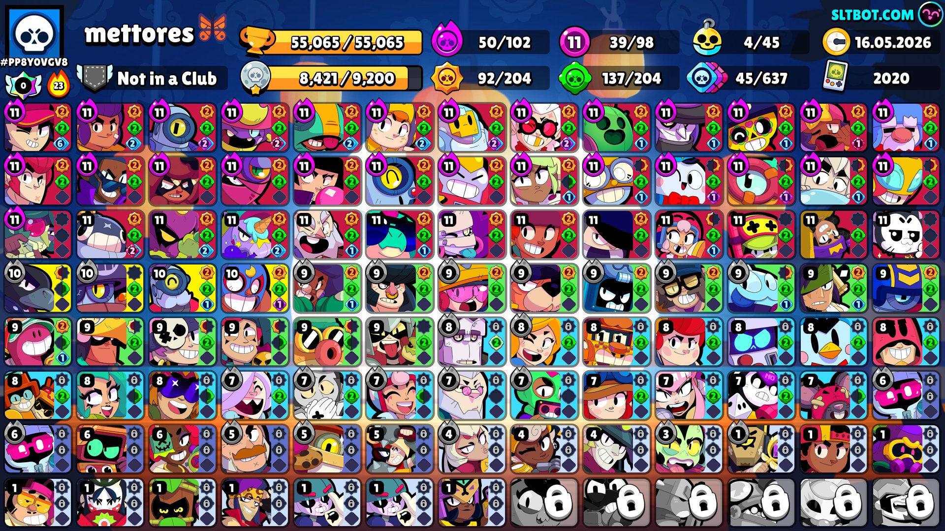 39 HYPERCHARGE, 36 11 LVL, 36000 gold, trophies 55006, brawlers 98