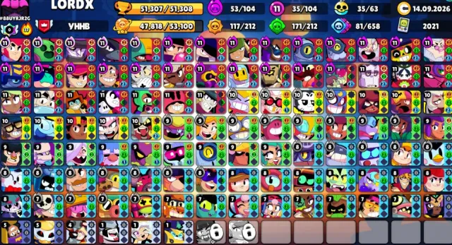 🦇SALE OF A TOP-LEVEL OLD 2021 MORTIS ACCOUNT🦇, 51000 trophies, 104 brawlers, 18 primes