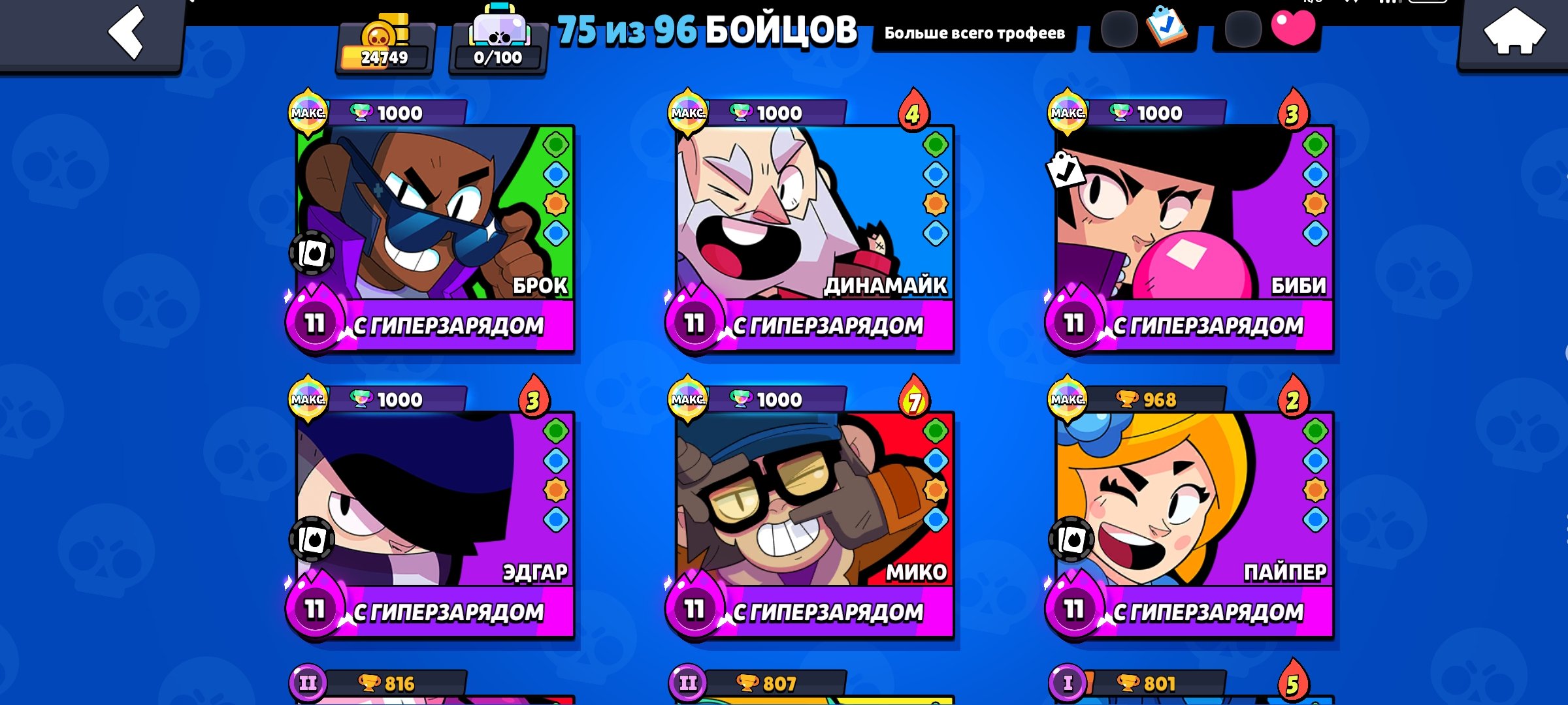 Sell 2 MK with full body kits with a heater, sell a full set of armor 6 with a radiator, trophies 26618, brawlers 87, primes 8