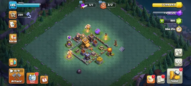 🟥⬛🛑Th 15🛑⚫XP 145🛑⚫Heroes Level-K64/Q75/MP51/W50/RC25/DD5🛑⚫Gems 885🛑⚫With Gmail🛑⚫Full Access🛑⬛🟥, 15 TH Native Village, 7 TH Builder