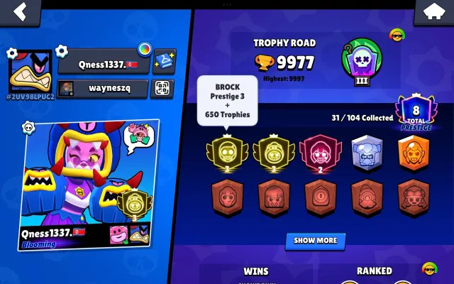 ❤️🔥ХОРОШИЙ АККАУНТ❤️🔥3678 БРОК🏆❤️🔥3070 РОЗА❤️🔥🏆, 10000 кубков, 31 бравлеров, 8 праймов