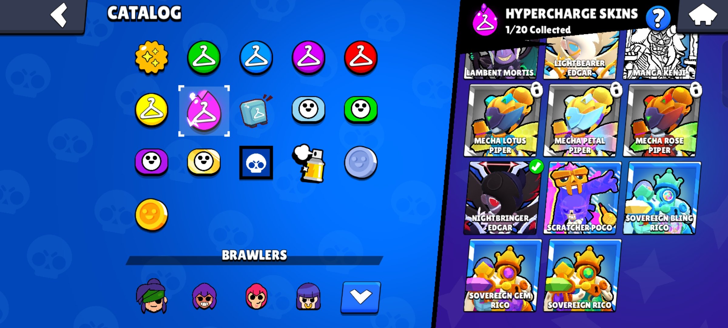 Hypercharged Nightbringer edgar skin, trophies 10569, brawlers 35
