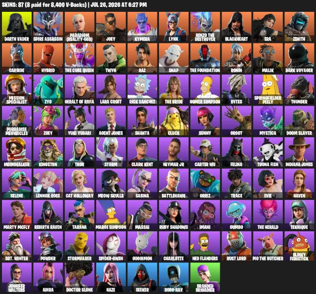 [🛡️GUARANTEE🛡️][🔵TAKE THE L, LARA CROFT🔵][💲MAIL💲][RDR 2 IN EPIC], Sale, skins 87