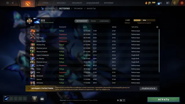 ✅ MAINPOOL | 3439 MMR | 7010 integrity | 45 trophies | 1100 matches, Sale, 3439 MMR, 7010 integrity, 7010 politeness, 1100 matches, 1300 hours
