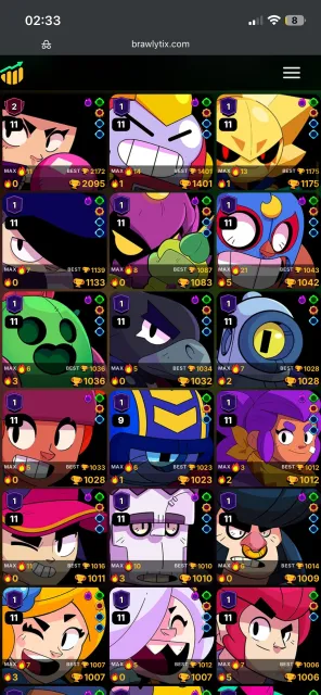Many old skins of paladins vol maleficent kolet, trophies 48047, brawlers 105, primes 24
