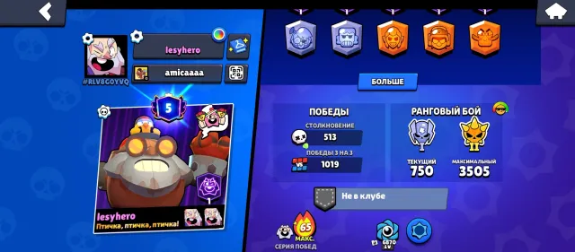 personal account for Brawl Stars (check out the detailed description) Booked, trophies 14000, brawlers 76, primes 5
