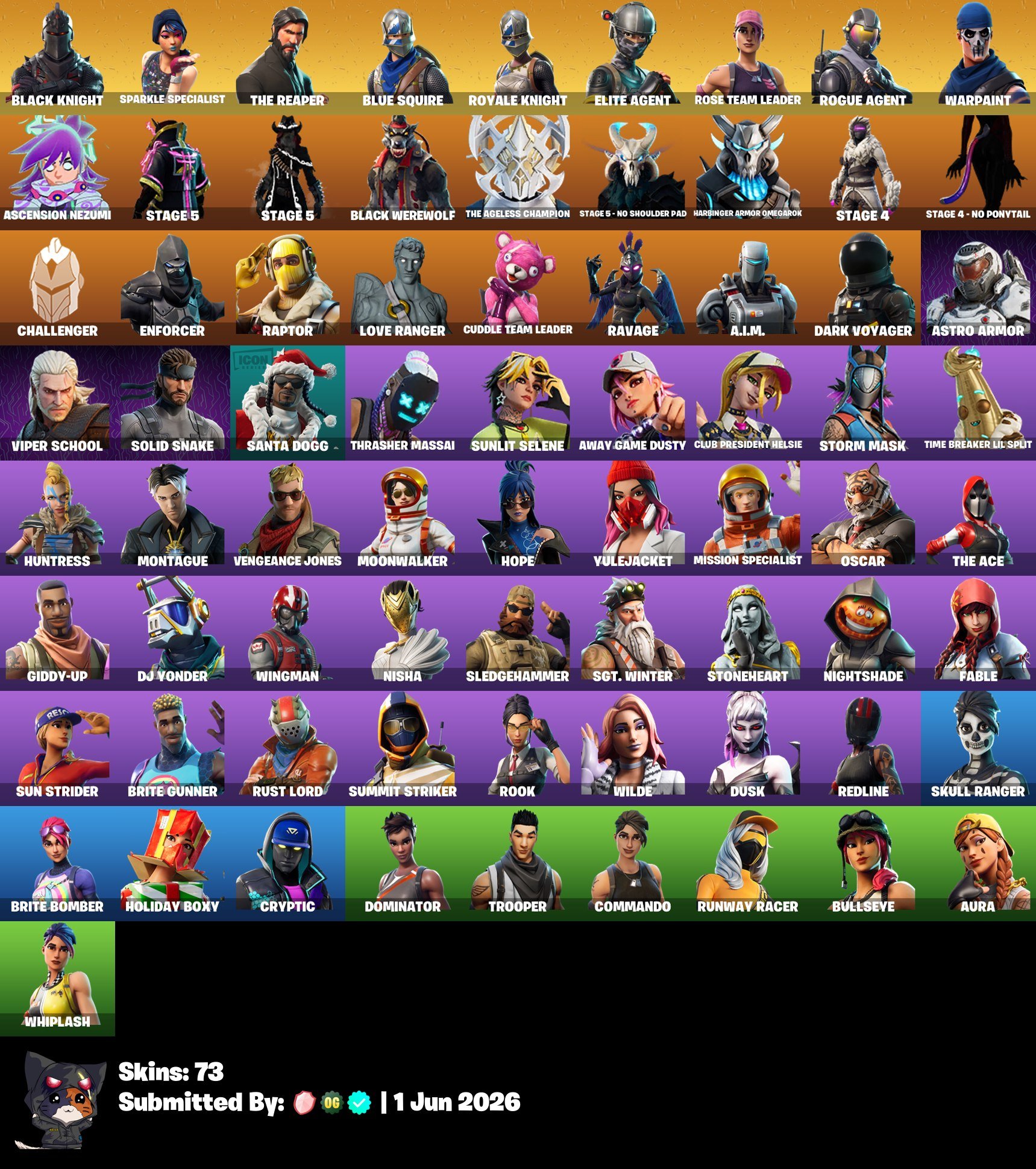[PC] FA 73 skins Black Knight | Sparkle Specialist | The Reaper | OG STW, Sale, skins 73