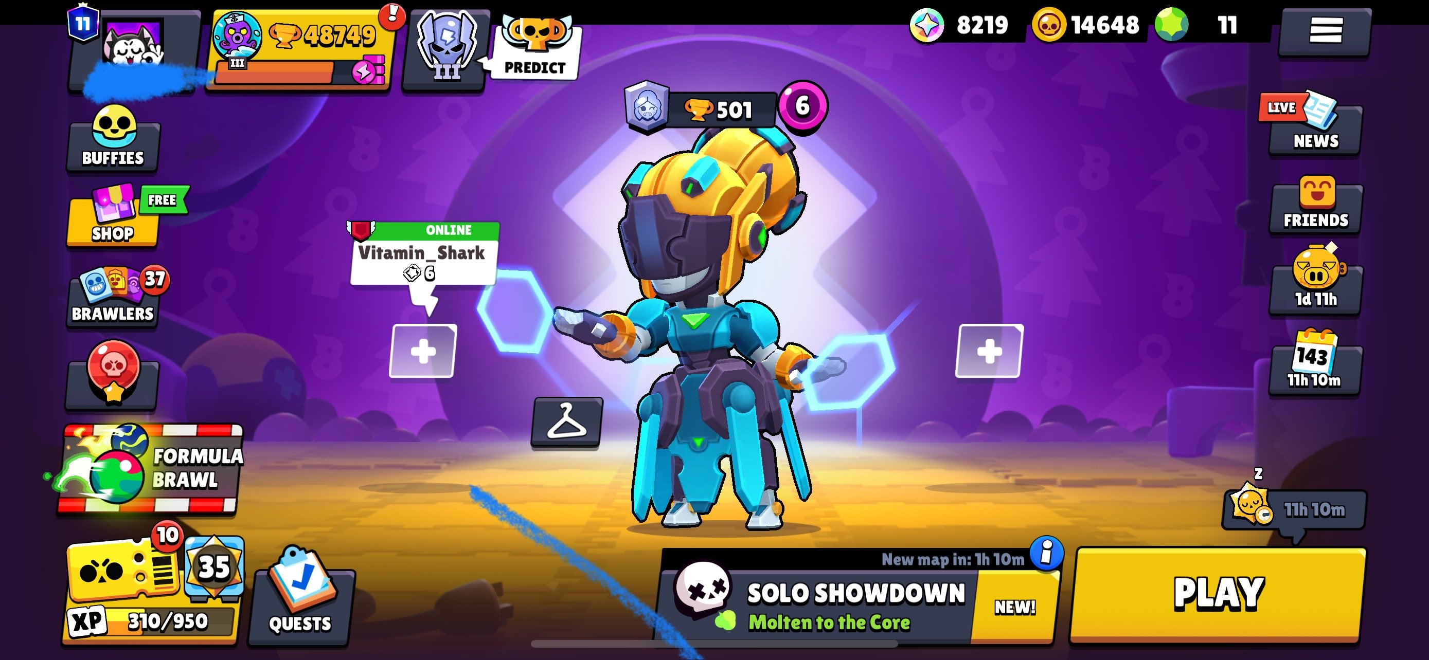 👾👾BS base account👾👾 reg 2020👾👾 104 fighters👾👾 48k cups👾👾, trophies 48000, brawlers 104, primes 11
