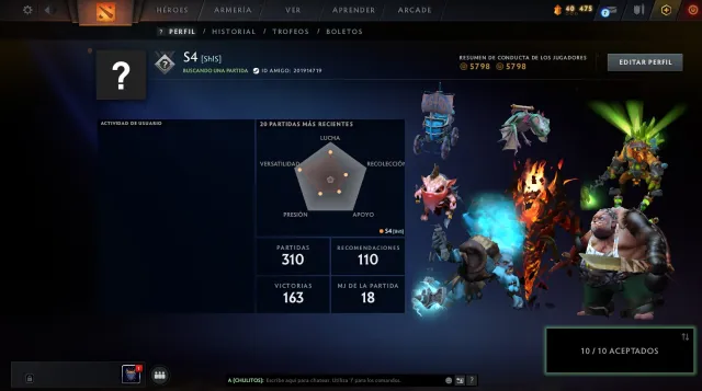 💜MMR 0💜MATCHES 291 💜DECENCY 5619 💜 23 LVL TROPHY💜261 HOURS💜, Продажа, 5798 порядочности, 5798 вежливости, 291 матчей