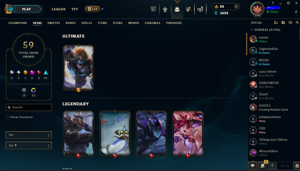⋆ PREMIUM LOL ACCOUNT FOR SALE ⋆, Sale, level 228, skins 59, Silver