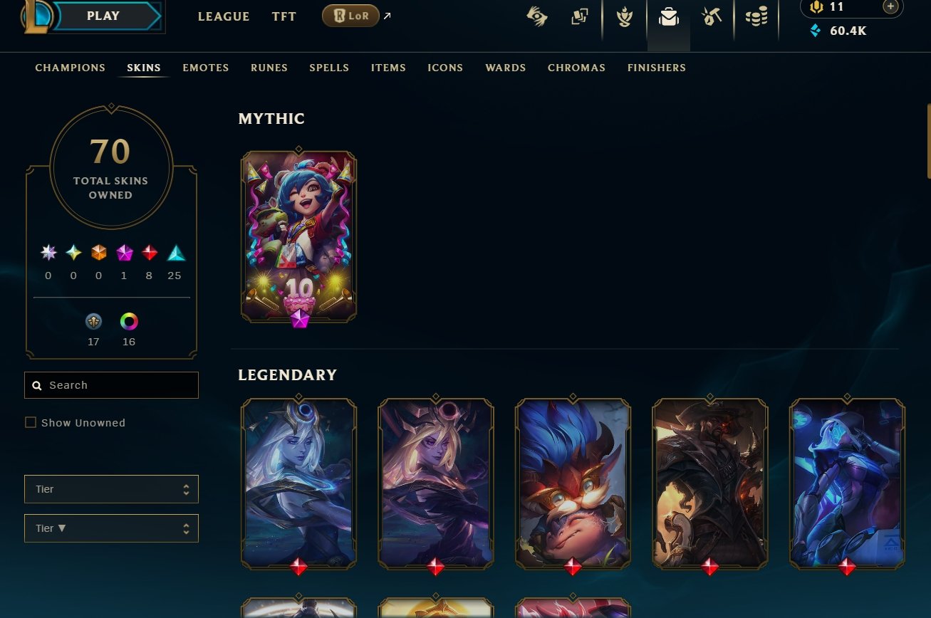 💖Personal account💖 Lots of skins for ADK💖Lucian💖ASH💖Jinx💖Caitlyn💖, Sale, level 75, champions 70, skins 70, Gold