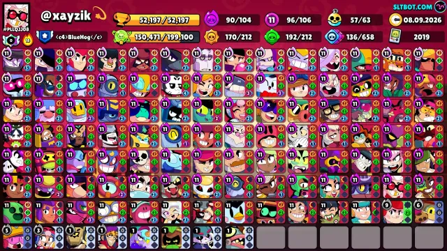 good progression many rare skins, 52197 trophies, 106 brawlers, 19 primes