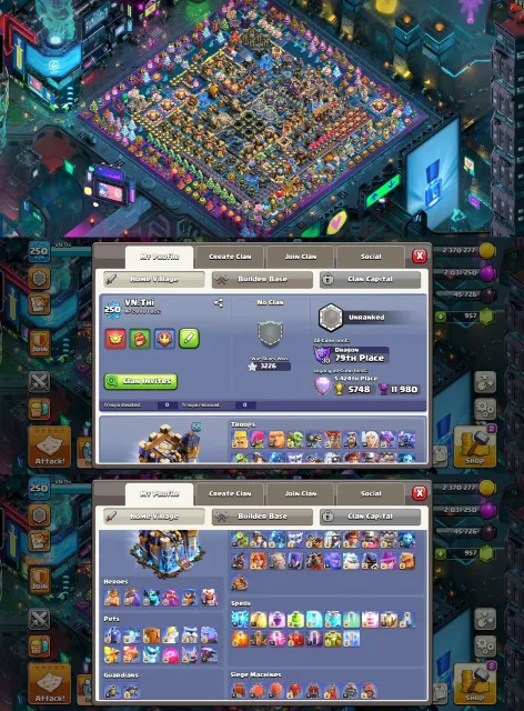 [World Rarest] MAX Th18🔶[3 Layer Rare Decoration]🔶15x Epic EQ & 10x MAX🔶25 skins🔶[4x SCENERY]🔶BH MAX, 18 TH Main Village, 10 TH Builder