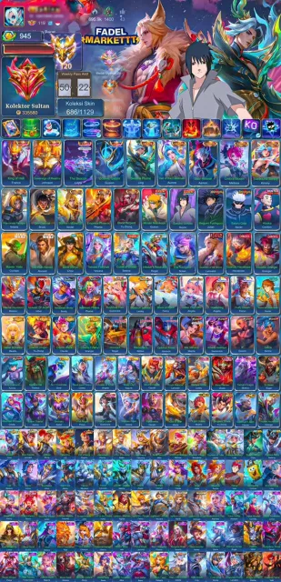 🔥TOP SKINS🔥WORLD🔥💎FULL ZENITH💎🔴SW ALUCARD-CYCLOPS-JJK JUL KSAWA 🔴KKISHIN LANS⭐️10 COLLECTOR⭐️