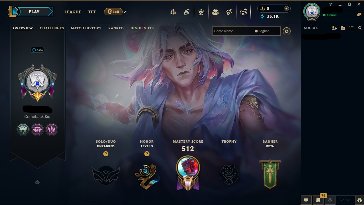 💤💜🟪 35K BE 🟪 323 LEVEL 🟪 MEGA BIG ACC 🟪60+29 SKINS🟪 RANKED READY🟪 INSTANT DELIVERY 🟪💜💤, Sale, level 323, champions 118, skins 60, Unranked