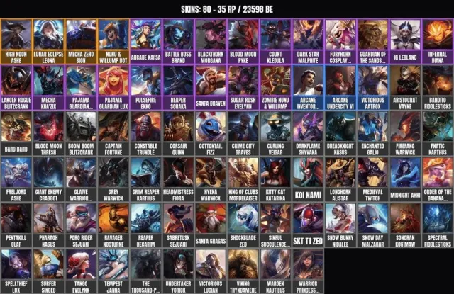 80 skins ✨ 154 champions 🏆 23.6K BE✨Cowboy Ashe✨Nunu and Willump✨Leona Lunar Eclipse✨Mecha, Sale, level 317, champions 154, skins 80, No rank