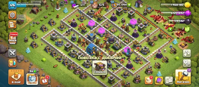 💜12 TH almost full💜5🧑🔧💜Heroes 51/53/31/23💜4 epic gear💜290🎖️trophies💜1110🎖️raids💜screenshots✅, 12 TH Home Village