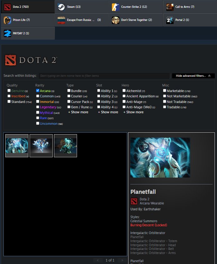 🟢🟡【 3 ARCANA SHAKER , CM, JUG + EXCLUSIVES / PERSON: AM, MIRANA, ROSH 】79 GAMES, 26 LVL STEAM🟡🟢, Sale, 1000 games, 2000 hours
