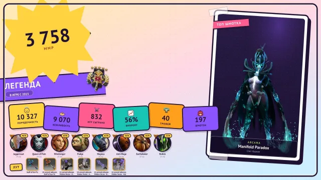⭐2 DOUBLE DOWNS | 🎭Phantom Assassin Arcana | 📊10327 Honesty | 🔓MAIN ACCOUNT | 🏆40 level | 🏅14 role tokens | ❤️832 matches, Sale, 3758 MMR, 10327 Honesty, 9070 Politeness, 832 matches, 832 hours