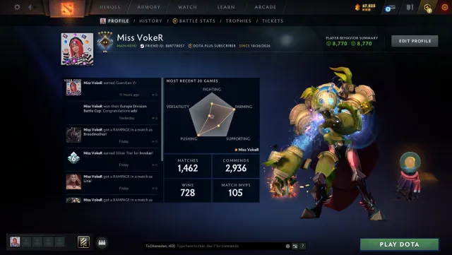 💎 125 dubel mmr 💎KONTO Gurdian 5💎🔷🔹 Przeczytaj opis! 🔹, Sprzedaż, 1339 MMR, 8770 порядочности, 8770 вежливости, 1450 матчей, 1400 часов