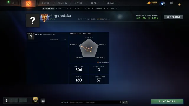 ✿ Poziom: 22 ✿ NATYCHMIASTOWA WYDAWA 24\/7 ✿ Rodzaj poczty bez doładowań ✿ 100% Gwarancja, Sprzedaż, 5775 MMR, 11224 uczciwości, 11224 grzeczności, 304 mecze, 229 godzin