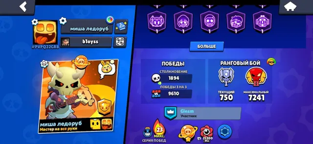 FAT ACC WITH SKINS 50195 CUP OLD ACC, trophies 50195, brawlers 104, primes 19