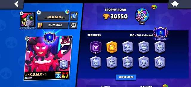 7-YEAR-OLD ACCOUNT: BS + Clash Royale + Clash of Clans, trophies 30647, brawlers 100, primes 1