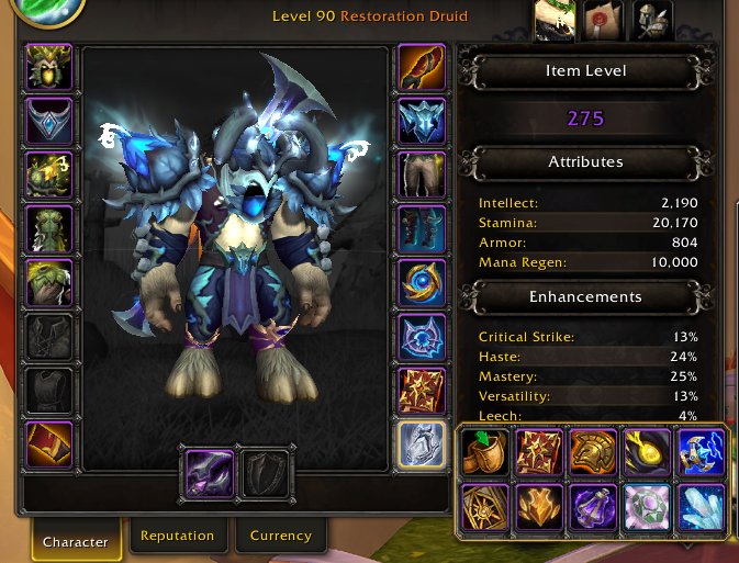 |Ukraine| Druid 275Ilvl - Pve + Pvp Set(286) 70k gold + Mag 83lvl, 90 level, Tauren, Druid