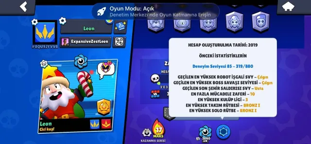 🎀Old account since 2019 🎀Ronin Gavs 🎀D4R-Ry1 Darryl 🎀B-800 Bull🎀, 15000 trophies, 77 brawlers