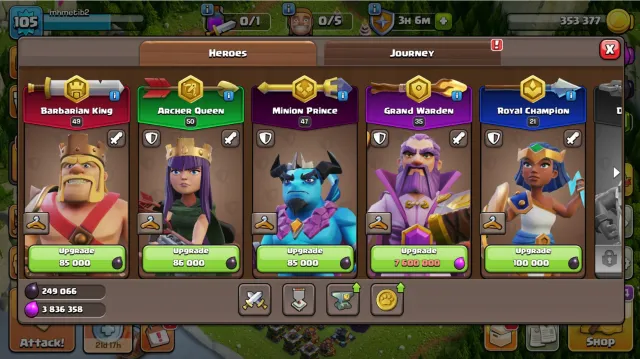 💎 16 TH 💎 105 LVL 💎 СМЕНА НИКА 💎 ГЕРОИ 49/50/47/35/21 💎, 16 TH Родной Деревни, 6 TH Строителя