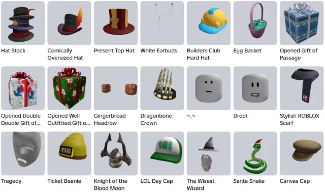 2013 | Hat Stack+ Santa Snake + Dragonbone Crown + ¬_¬ + Builders Club Hard Hat + 4,7K RAP, Продажа, Voice chat: Нет