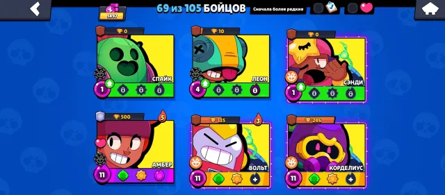⚡ Brawl Stars | 6k Trophies | Top Skins | 69/104 Brawlers ⚡, trophies 5987, brawlers 69