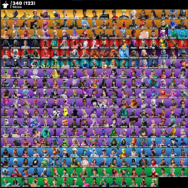 [PC] 340 Skins | Renegade Raider | Gold Midas | OG Paradigma | Gold Brutus | NBA 75 Flex, Verkauf, Skins 340