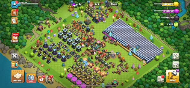 Full 13 Rebind, enough medal items, 14 Town Hall Native Village, 5 Builder Hall