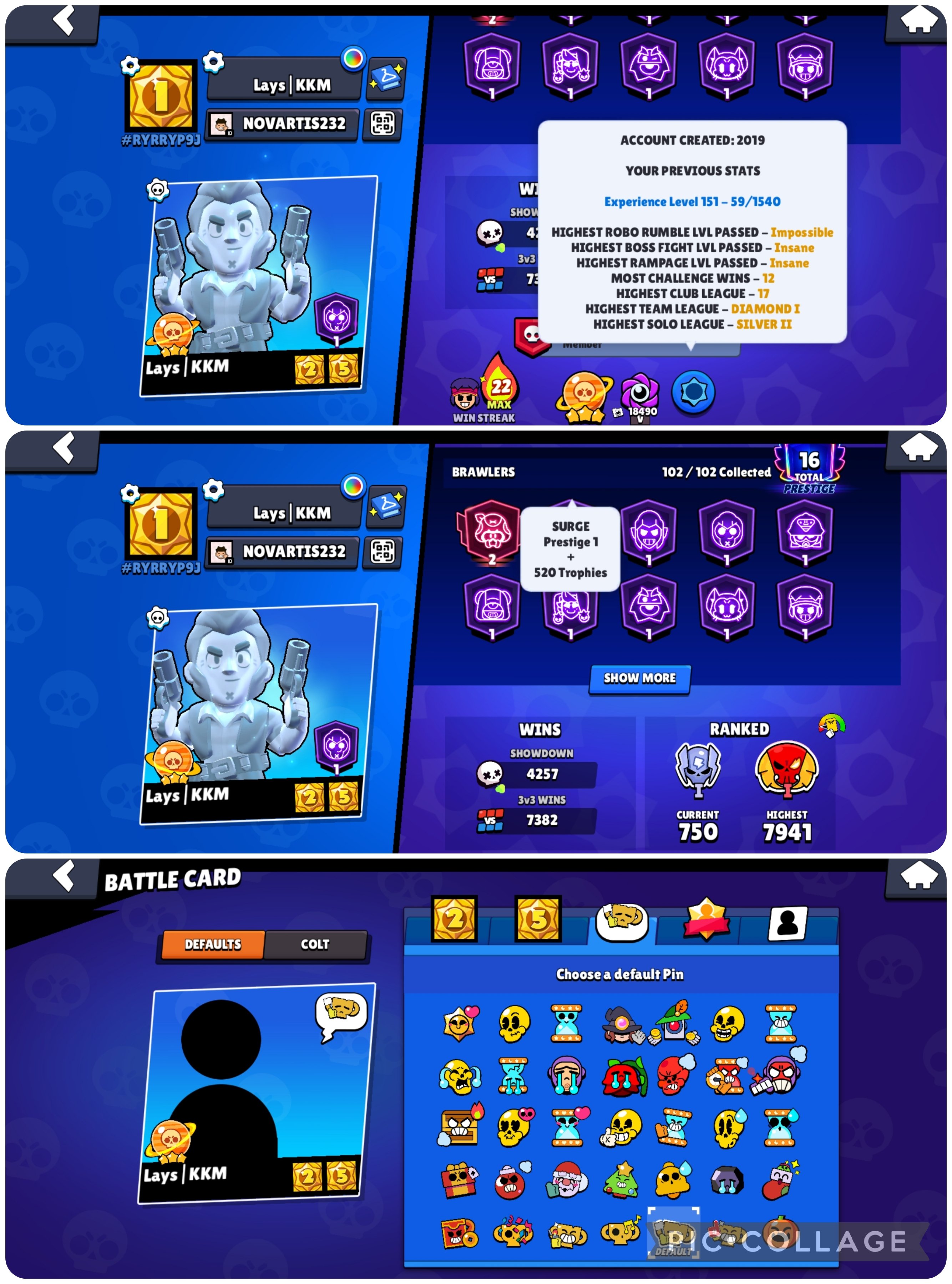 🏆𝟓𝟓𝟎𝟎𝟎🏆🔮ONI KENJI🔮🎀CAT BURGLAR + HOCKEY MORTIS🎀🀄STEAMPUNK GALE🀄🏅STRONG PUMPING🏅, trophies 55167, brawlers 102, primes 16