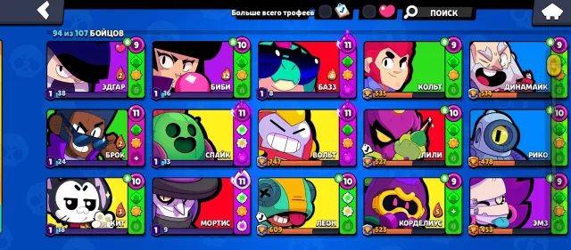 🥷Sale of brawl stars account with many old skins🥷, 29000 trophies, 94 brawlers, 7 primes