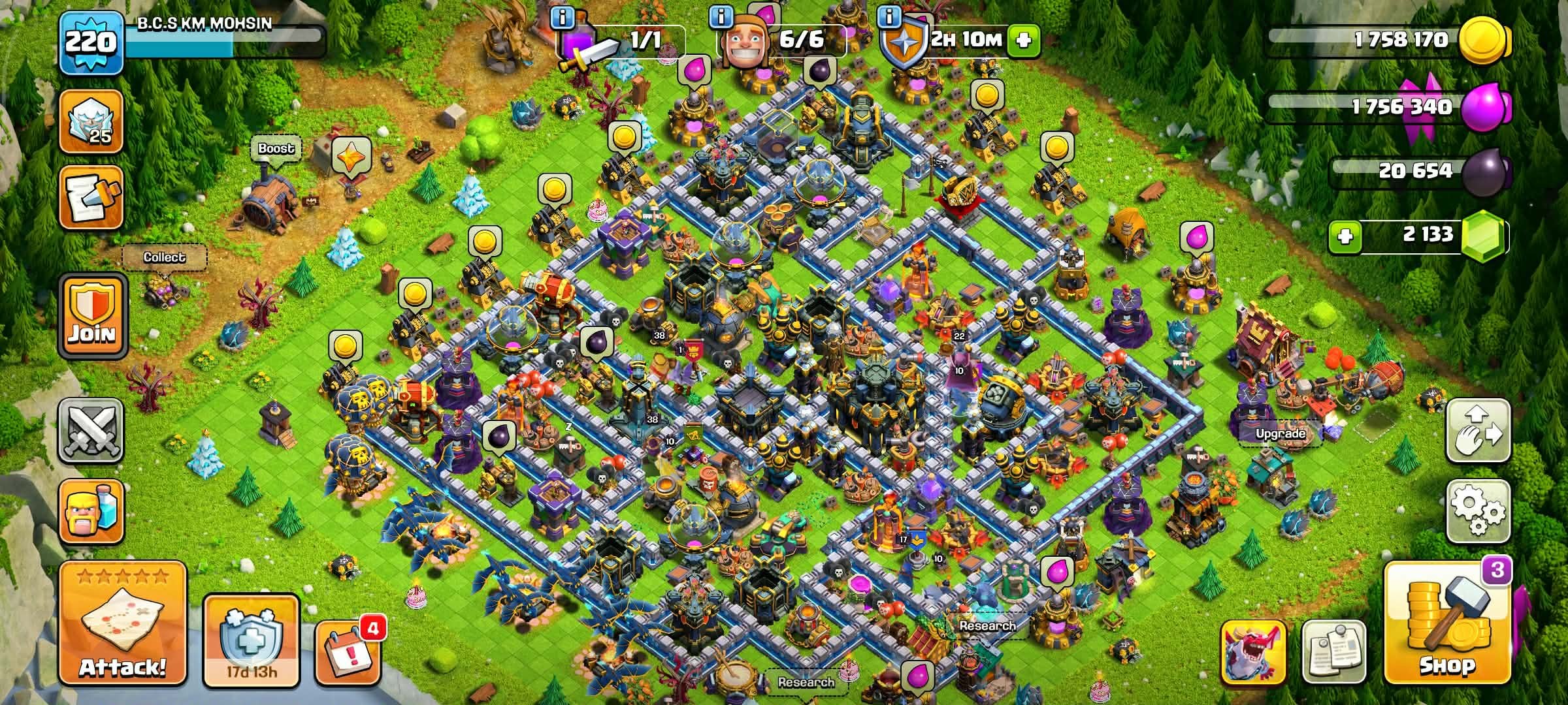TH 17 ✅220 XP🔥EVERYTHING UNLOCKED LEVEL HIGH🔥HERO: 38/38/45/22/17🔥Builder Hall 10🔥, 17 TH Main Village, 10 TH Builder